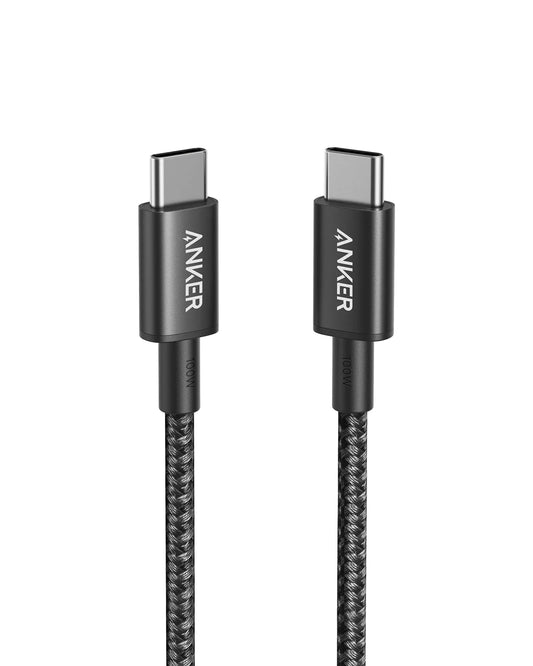 Anker Nylon Cable 322 USB-C to USB-C - 6ft - 100W - Black | A8757H11