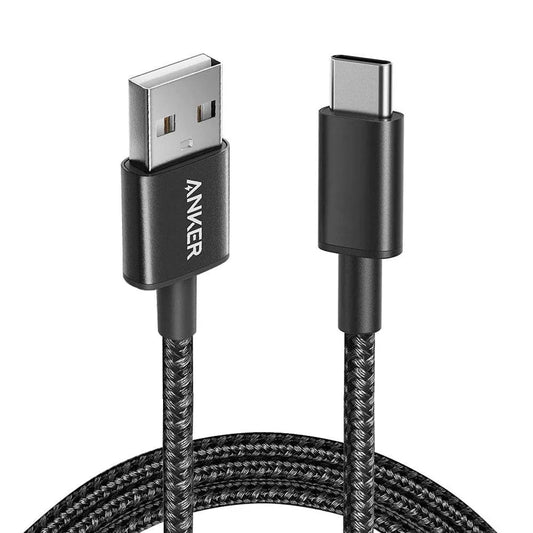 Anker Nylon Cable USB-A to USB-C - 6ft - Black | A8173H11