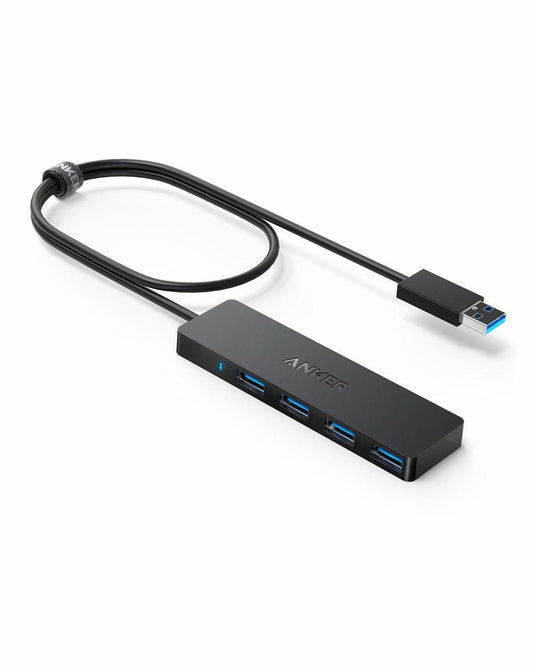 Anker Ultra Slim 4-Port USB 3.0 Data Hub 2ft, black